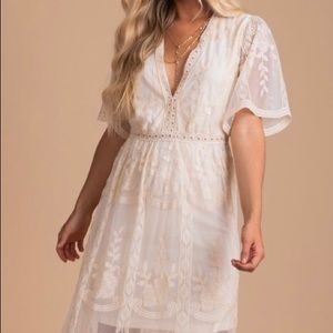 Light My Fire Cream Lace Maxi Dress Medium